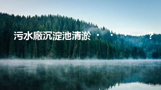 污水廠沉淀池清淤？這樣做才對！